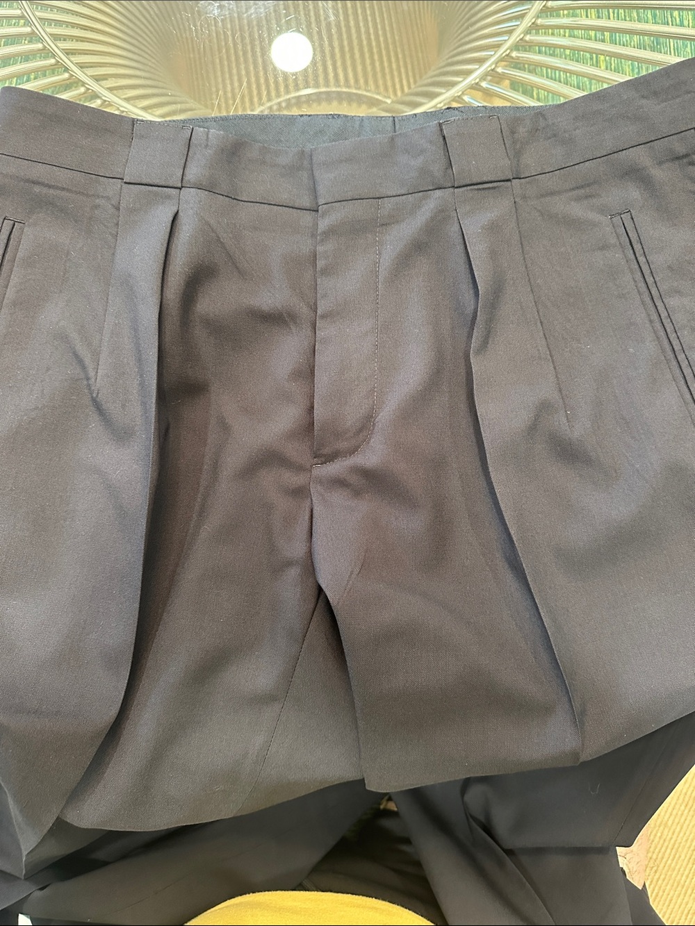 Maison Martin Margiela wool Black Flat-Front Pleated Men's Shorts